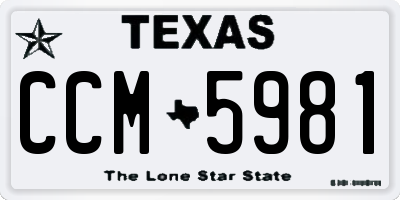 TX license plate CCM5981
