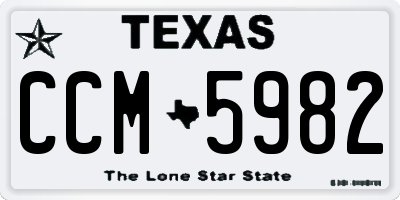 TX license plate CCM5982