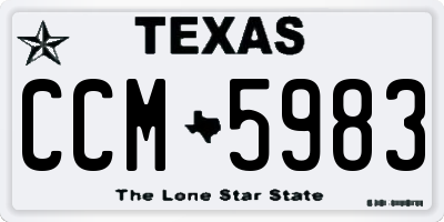 TX license plate CCM5983