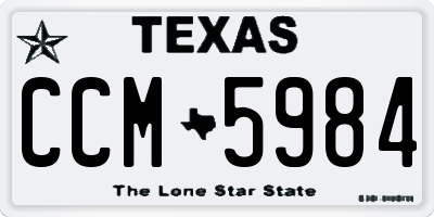 TX license plate CCM5984