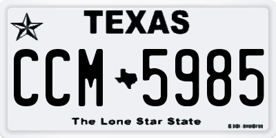 TX license plate CCM5985