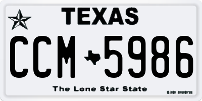 TX license plate CCM5986