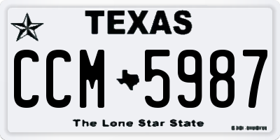 TX license plate CCM5987