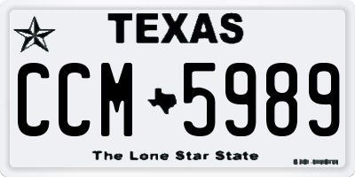TX license plate CCM5989