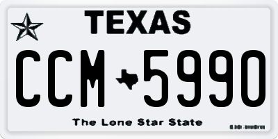 TX license plate CCM5990