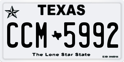 TX license plate CCM5992