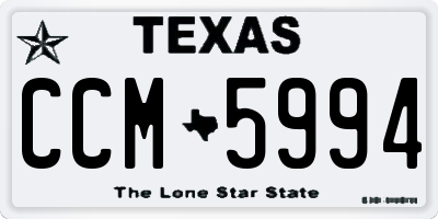 TX license plate CCM5994
