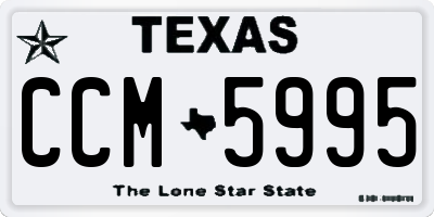 TX license plate CCM5995