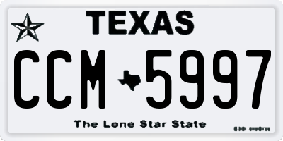 TX license plate CCM5997