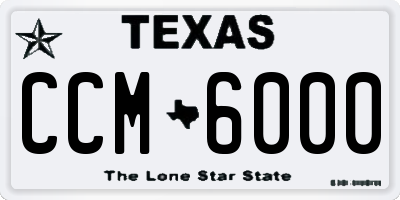 TX license plate CCM6000