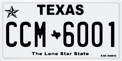 TX license plate CCM6001
