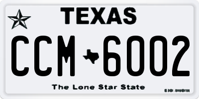 TX license plate CCM6002