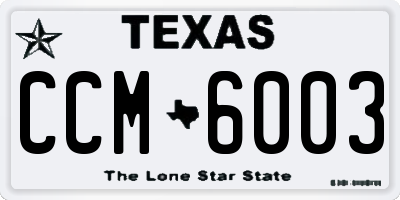 TX license plate CCM6003