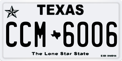 TX license plate CCM6006