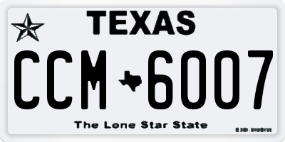 TX license plate CCM6007