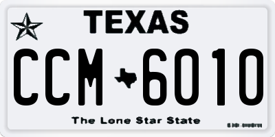 TX license plate CCM6010