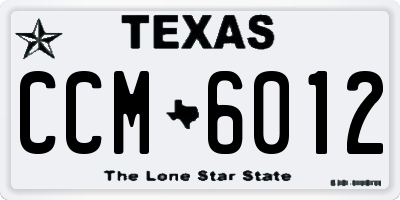 TX license plate CCM6012