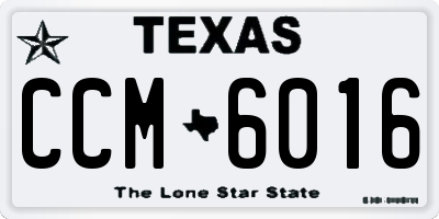 TX license plate CCM6016