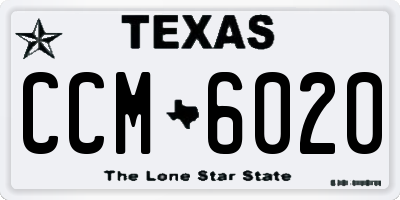 TX license plate CCM6020