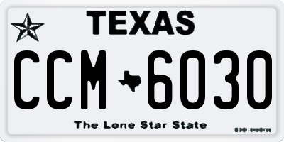 TX license plate CCM6030