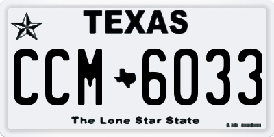 TX license plate CCM6033