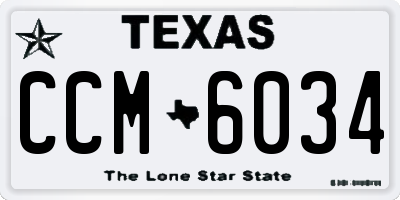 TX license plate CCM6034