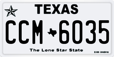 TX license plate CCM6035