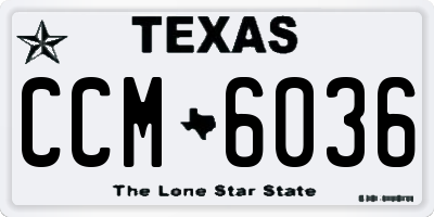 TX license plate CCM6036
