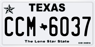 TX license plate CCM6037