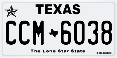 TX license plate CCM6038