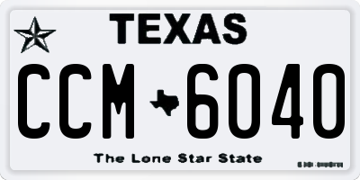 TX license plate CCM6040