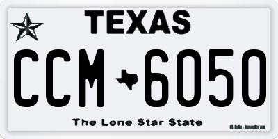 TX license plate CCM6050