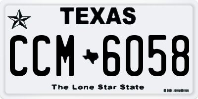 TX license plate CCM6058