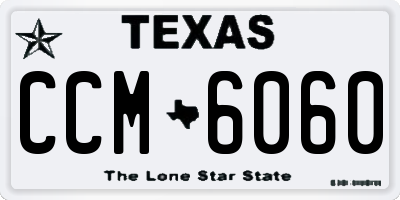 TX license plate CCM6060