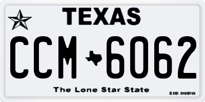 TX license plate CCM6062