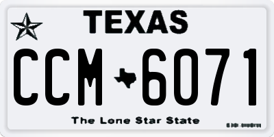 TX license plate CCM6071