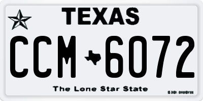 TX license plate CCM6072