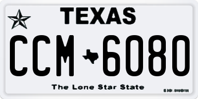 TX license plate CCM6080