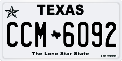 TX license plate CCM6092