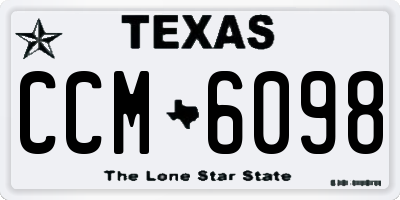 TX license plate CCM6098