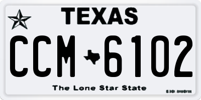TX license plate CCM6102