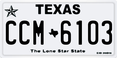 TX license plate CCM6103