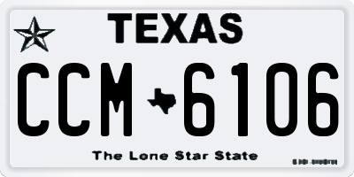 TX license plate CCM6106