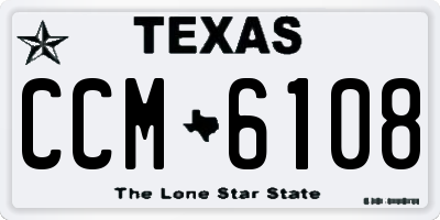TX license plate CCM6108
