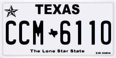 TX license plate CCM6110