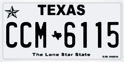 TX license plate CCM6115