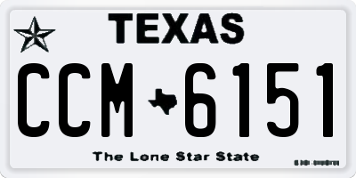 TX license plate CCM6151