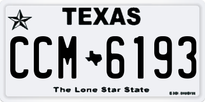TX license plate CCM6193