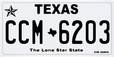 TX license plate CCM6203