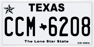 TX license plate CCM6208
